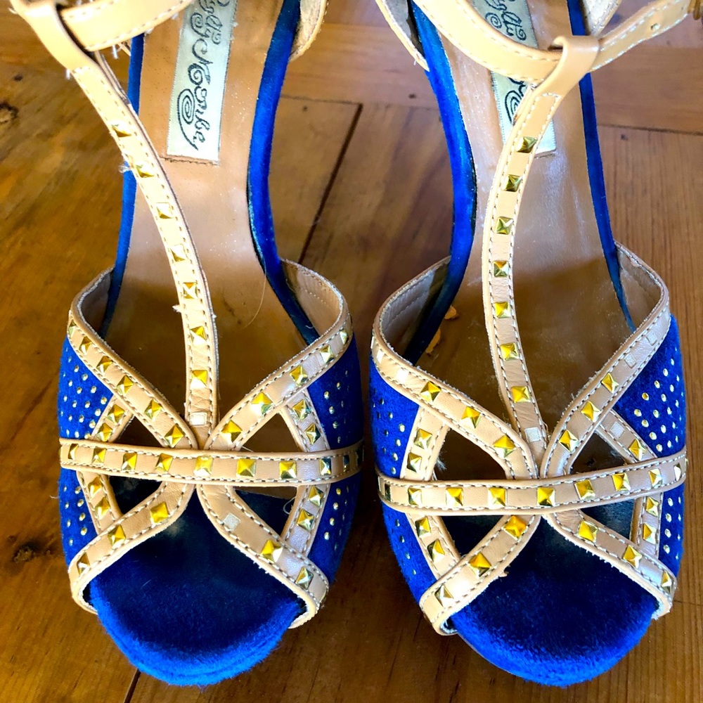 💙⭐️Blue & Gold Naughty Monkey Heels